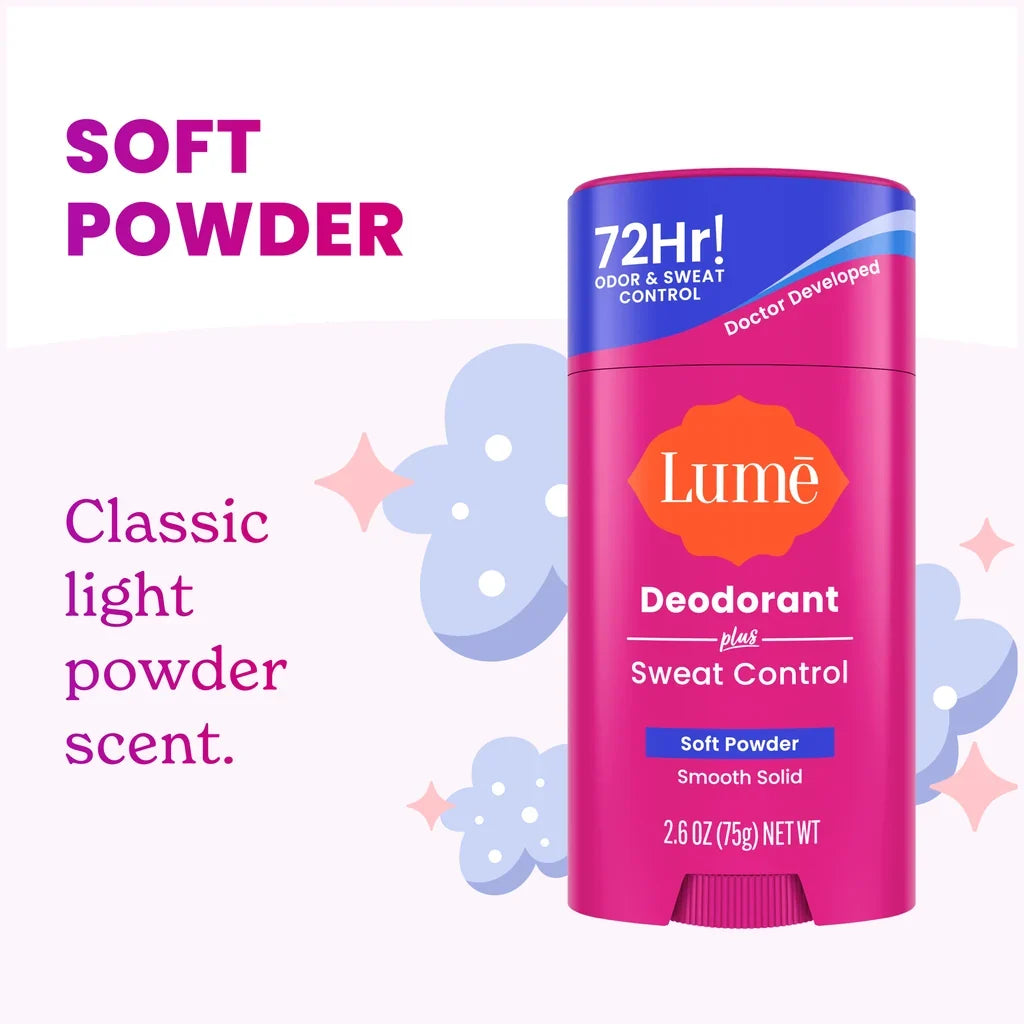Lume Sweat Control Solid Deodorant Soft Powder